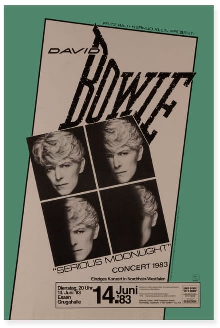 David Bowie Serious Moonlight Concert Ticket Poster 60x90 cm