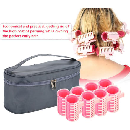Plastic Hittebestendige Haarkruller Roller Grote Grip Handmatige Haarstyling Tools 8 Curling Irons & Bag