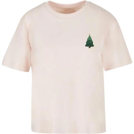 Dames-T-shirt Merchcode Christmas Holly Jolly Mood