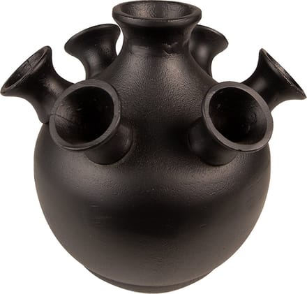 Clayre & Eef Vaas 17 cm Zwart Aluminium Metaal Vaas