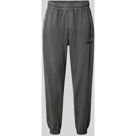 Tapered fit sweatpants met labelstitching
