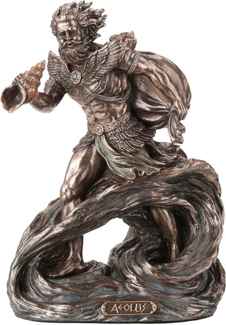 Veronese Design beeld/figuur - Aeolus, Griekse God van de Winden - (hxbxd) ca. 20cm x 15cm x 10cm