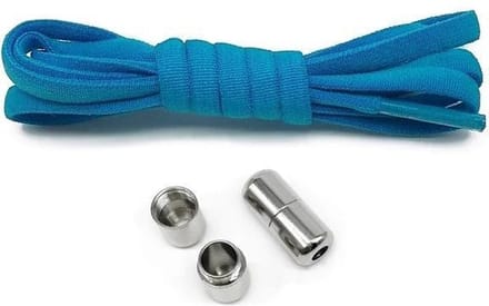 Elastische schoenveters - metalen sluiting - licht blauw