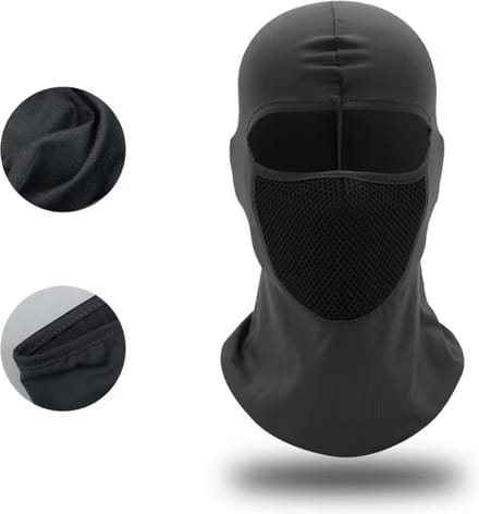 CHPN - Helmmuts - Scootermuts - Motormuts - Bivakmuts - Bivak muts - Muts - Gezichtsmuts - Zwart - One Size - Elastisch - Motor-3 gaats-Face Mask - Balaclava - Universeel