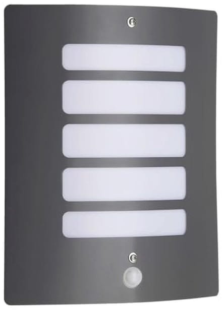Donkergrijze Buitenwandlamp met Bewegingsmelder | 29 x 23 cm | IP44 | E27