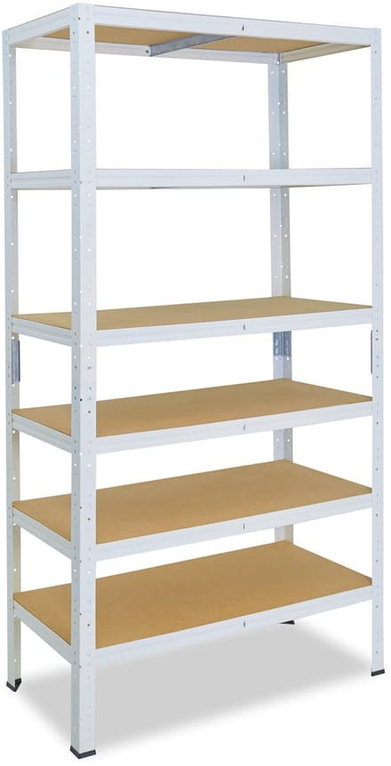 Shelfplaza HOME metalen stellingkast - 155x100x30 cm - wit - 6 planken