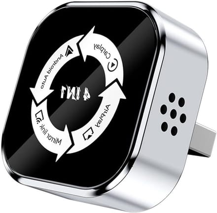 Draadloze CarPlay Adapter - Airplay Mirror Link - Auto Entertainment - 4-in-1 Functionaliteit - 8 x 8 x 3 cm