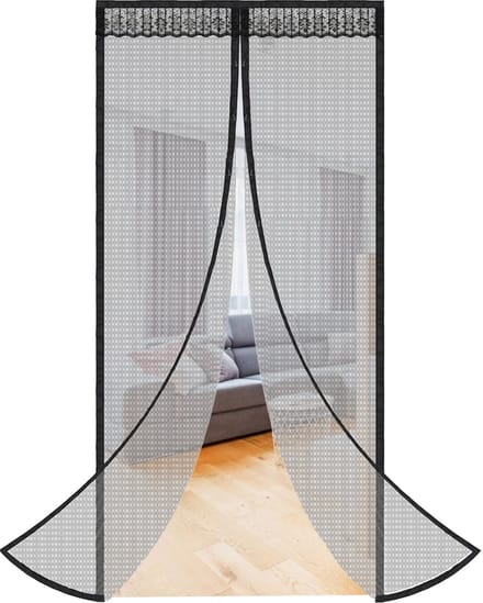 Springos Vliegengordijn - Deurgordijn - Magnetisch - 210 X 100 CM | Zwart