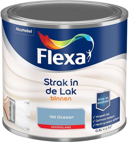 Flexa - Strak In De Lak Binnenlak Hoogglans - Vol Oceaan - Mengverf - 500 Ml