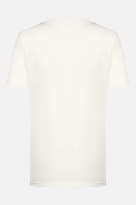 T-shirt met V-hals Serie Maglia Singola Whisper White