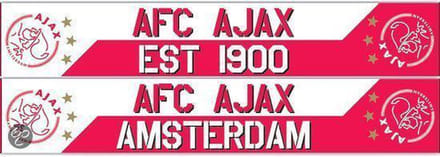 Sjaal wit-rd gebroken letters Ajax