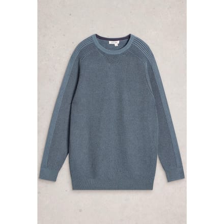 White Stuff Pentire Crew Dusty Blue Größe: M | Pullover Outlet | Herren | Blau