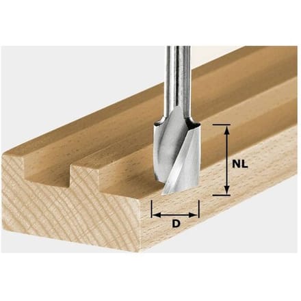 Festool 490980 Groeffrees Lengte 60 mm Afmeting, Ø 10 mm Werklengte 30 mm Schachtdiameter 8 mm