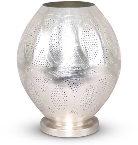 Safaary - Oosterse Tafellamp Meryama Zilver Ø 26 x 32cm