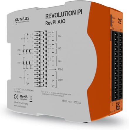 Revolution Pi by Kunbus RevPi AIO PR100250 PLC-uitbreidingsmodule 24 V