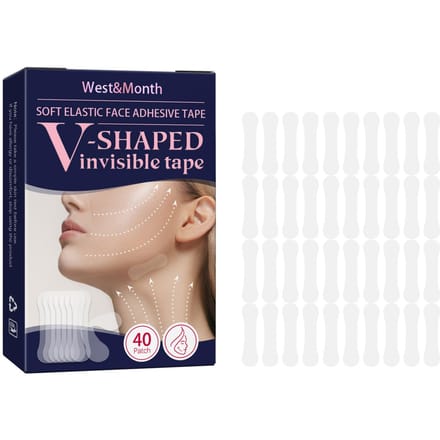 West&Month 40 Patch Zachte elastische gezichtsplakband V-vormige onzichtbare tape Lifting Verstevigend 40 Patch beige