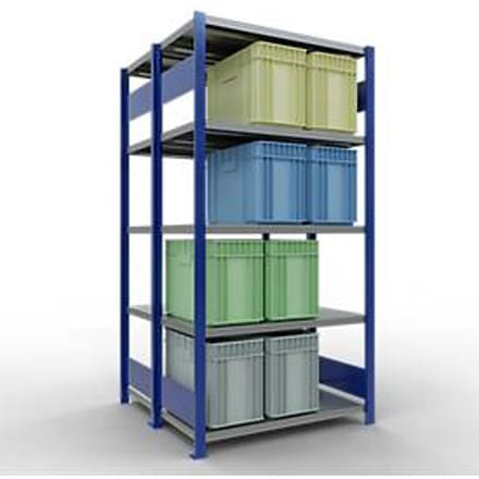 SCHULTE Lagertechnik - Dubbel legbordstelling. Type 250 kg - 2000x1000x2x500 mm, 10 schappen