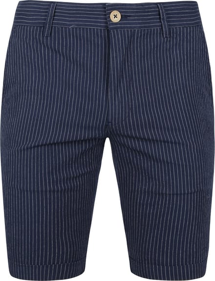 Suitable Aswin Short Donkerblauw Gestreept - Maat 3XL - Heren - Korte broek