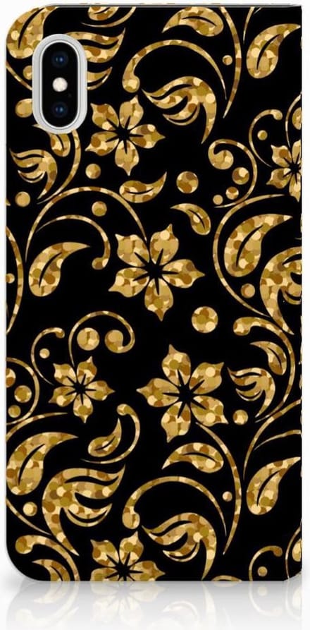 Apple iPhone Xs Max Smart Cover Gouden Bloemen