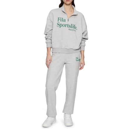FILA Linthelles Highwaist Sweat Pants Light Grey Melange Größe: M | Jogginghosen Outlet | Damen | Grau