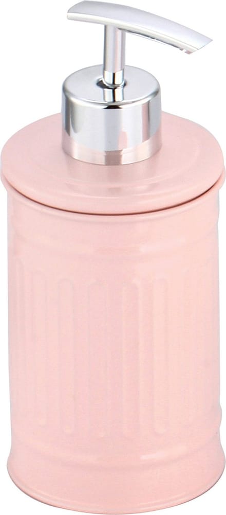 MSV Zeeppompje/dispenser - Industrial - metaal - lichtroze/zilver - 7.5 x 17 cm - 250 ml