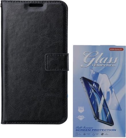 Bookcase Geschikt voor: iPhone 12 Pro Max - Zwart - Portemonnee hoesje + 2X Tempered Glas Screenprotector