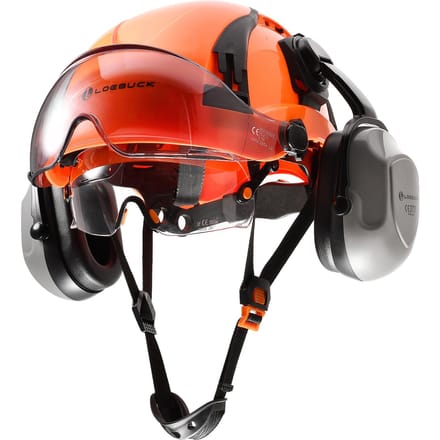 Casque de sécurité de style LOEBUCK avec double pare-soleil et casque de protection auditive 30DB black
