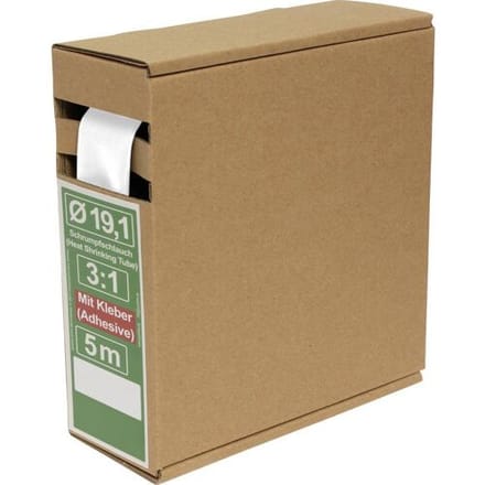 Quadrios 25CA493 Krimpkous met lijm Wit 19.1 mm 6.4 mm Krimpverhouding:3:1 5 m