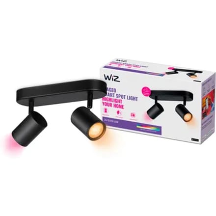 Wiz Opbouwspot Imageo Zwart Gekleurd Licht 2xgu10 5w