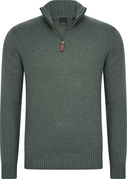 Mario Russo Skipper - Heren Trui - Half Zip - Groen - M