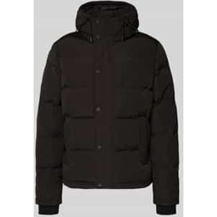 Superdry Everest Short Hooded Puffer Heren Jas - Jet Black - Maat L