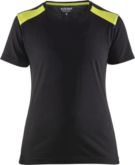 Blaklader Dames T-shirt 3479-1042 - Zwart/High Vis Geel - M