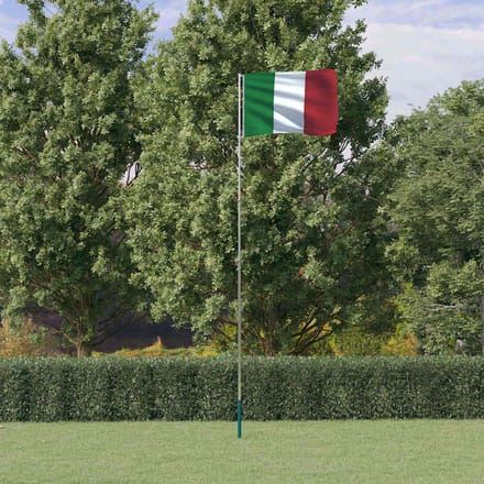 vidaXL - Vlag - met - vlaggenmast - Italië - 5,5 - m - aluminium