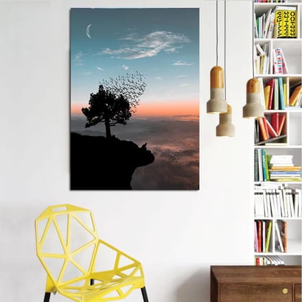 DINGPU volledige ronde boor 5D DIY diamant schilderij borduren kruissteek 5D Home Decor 20X30CM black