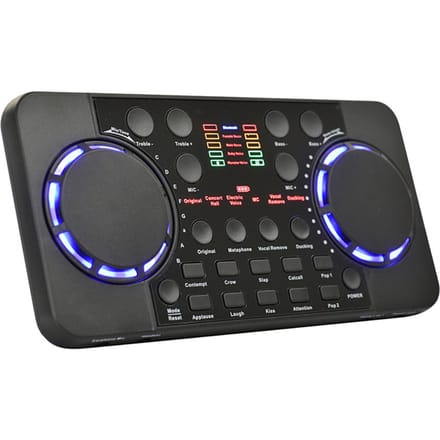 Carte son V300 Live, carte son multifonctionnelle BT Rechargeable pour le chant/diffusion en direct/ noir