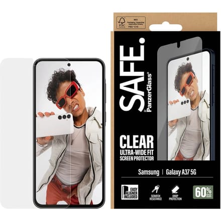 SAFE by PanzerGlass Ultra-Wide Fit Screenprotector incl. applicator voor de Samsung Galaxy A37 (5G)