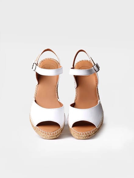 Dames leren espadrille met sleehak | SIA-P