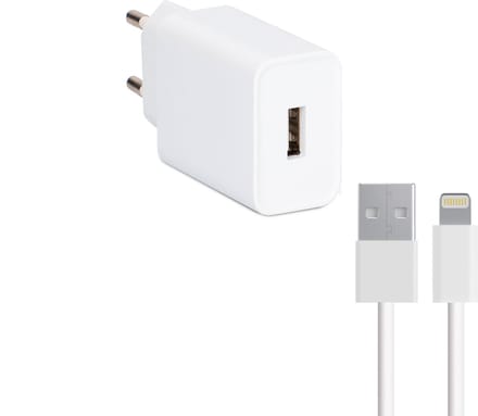 Wall Charger + MFI Certified Lightning Cable Contact Apple-compatible 2.1A