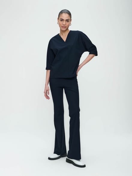 Pants Eliya Easy Wear flair Technical Jersey | Blue - Blue / S