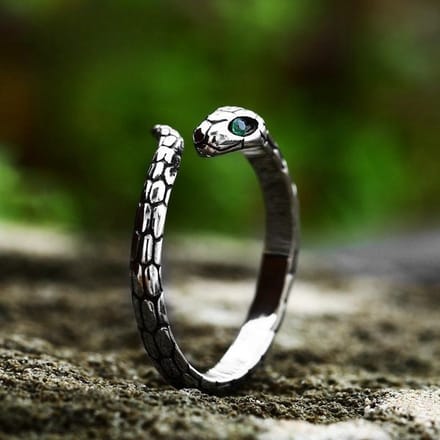 Slangen ring - Snakeskin - Steentjes - Verstelbaar