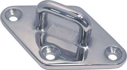 RVS Dekoog met ruitvormige basisplaat - L=80mm