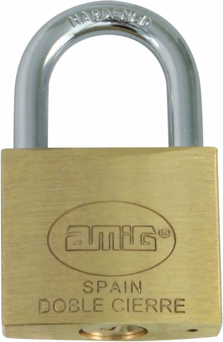 Amig Hangslot met 2 sleutels - 25 mm - messing - kofferslot