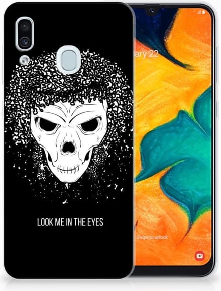 Silicone Back Case Samsung Galaxy A30 Skull Hair
