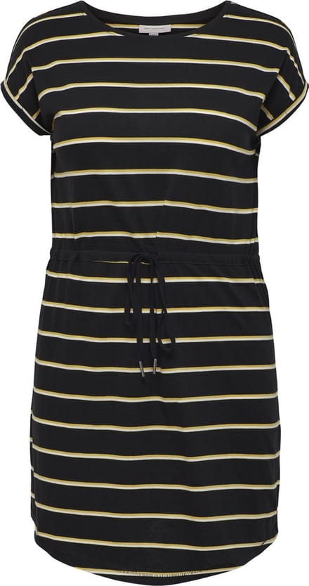ONLY CARMAKOMA - CARAPRIL SS KNEE DRESS STRIPE JRS NOOS - Dames - Mini jurken