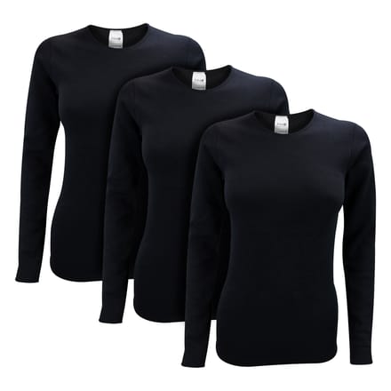 3-Pack Dames Thermisch T-shirt met Lange Mouwen voor de Winter