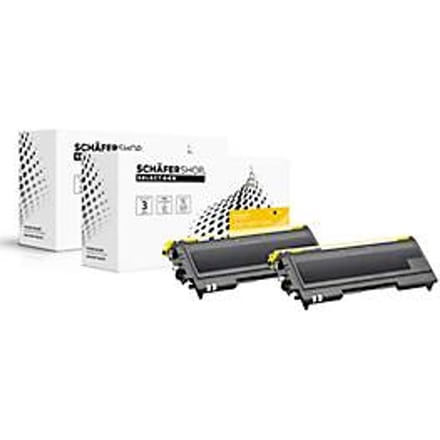 Schäfer Shop Select 2x tonercassettes SSI comp. m. Brother TN-2000XXL zwart