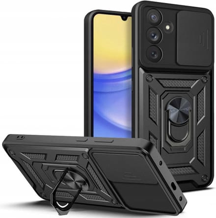 Tech-Protect CamShield Pro Geschikt voor Samsung Galaxy A15 4G / 5G - Super handig - Met magnetische ring - Zwart