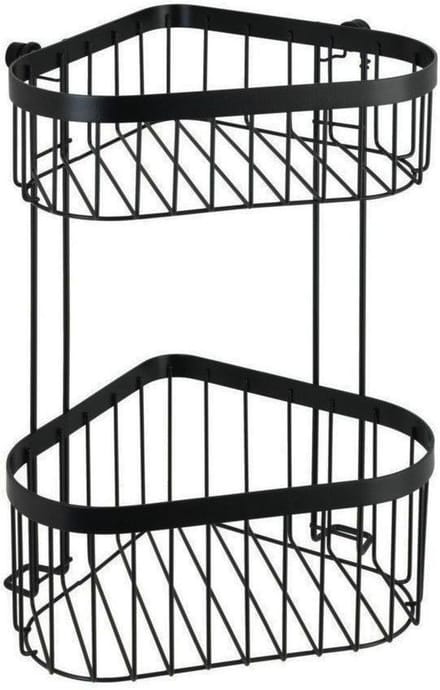 WENKO Doucherek hoek 2-laags Classic Plus Black mat zwart 24x33cm - Douchemand