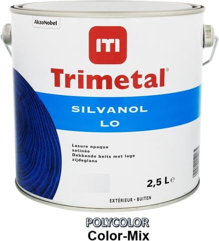 Trimetal Silvanol LO - Dekkende beits zijdemat - Levis  1250 Gebroken Wit - 2,50 L