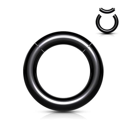 Acryl Smooth Segment Ring Zwart 5x16 MM - LMPiercings